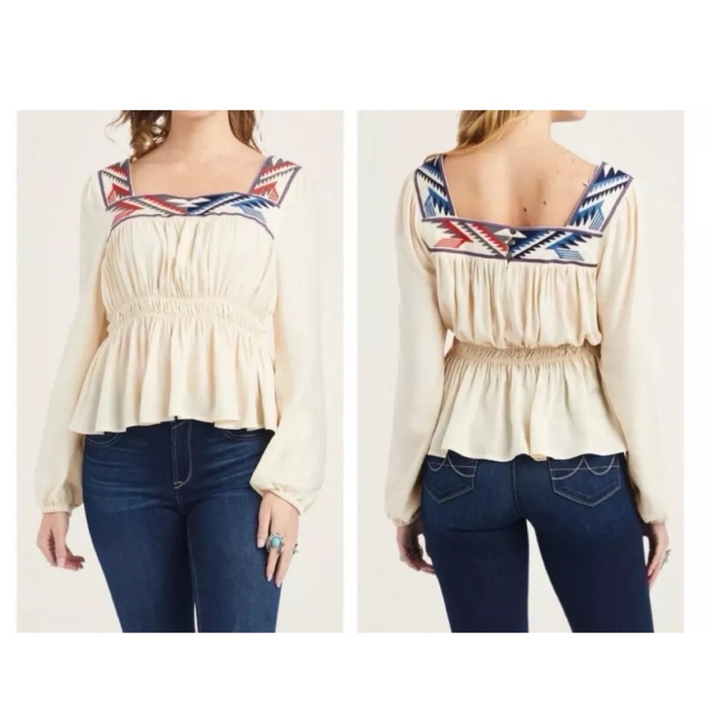 ARIAT Top Aztec Print Jacquard Chimayo Shirt